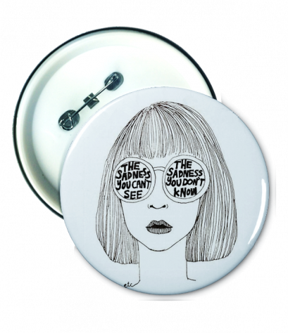 เข็มกลัด พิมพ์โลโก้ Short hair Badge